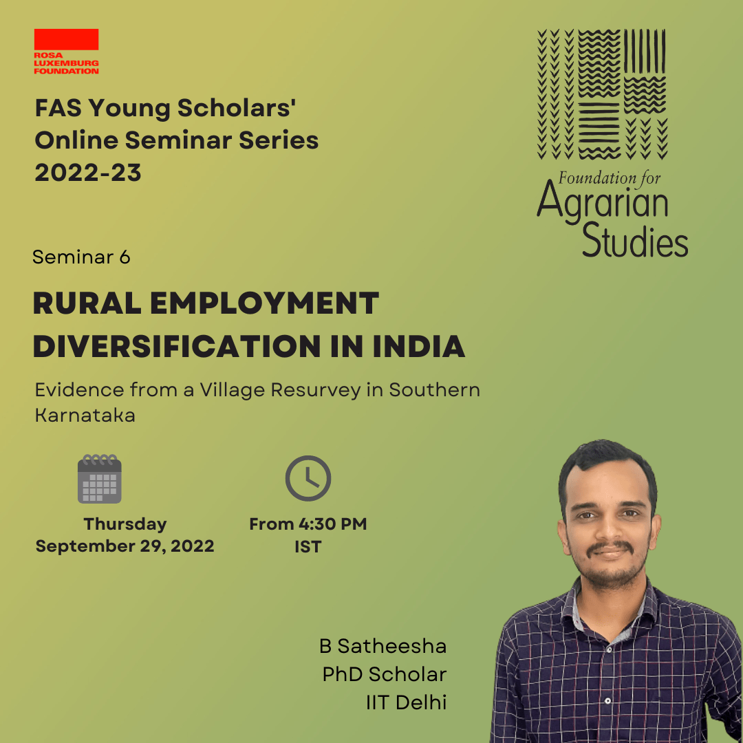 Young Scholars’ Seminar 6: Rural Employment Diversification in India