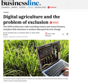 Businessline article on Digital Agriculture and exclusion